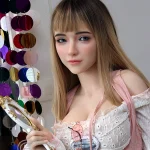 Close-up of the ROS head sculpt and E-cup figure on the Annika.G doll