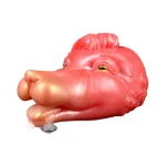 Nine-Tailed Fox Blowjob Fantasy Male Masturbator close-up of the textured liquid silicone canal